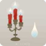 赤い蝋燭の付いた燭台の木