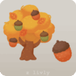 かぎ編み秋色の木